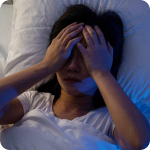 woman unable to sleep